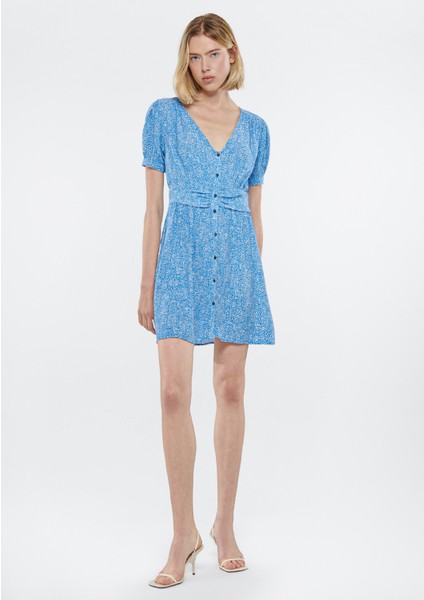 Kadın Baskılı Mavi Elbise 1310322-84681