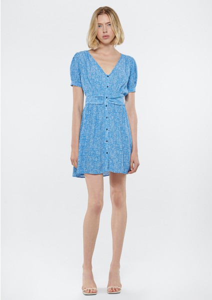 Kadın Baskılı Mavi Elbise 1310322-84681 fiyatları