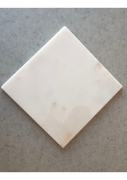 1 Adet 1x15x15 Cmmermer Servis Tepsisi Mermer Mücevher Tepsisi Peynir Tabağı Mutfak Dekoru Ev Tepsisi Beyaz Doğal Mermer