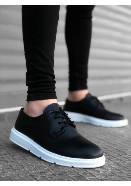 BA0003 Bağcıklı Klasik Siyah Beyaz Yüksek Taban Casual Erkek Ayakkabı fiyatları