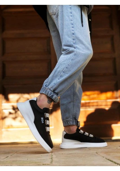 BA0329 3 Bant Siyah Beyaz Detaylı Kalın Taban Casual Erkek Ayakkabı fırsatları