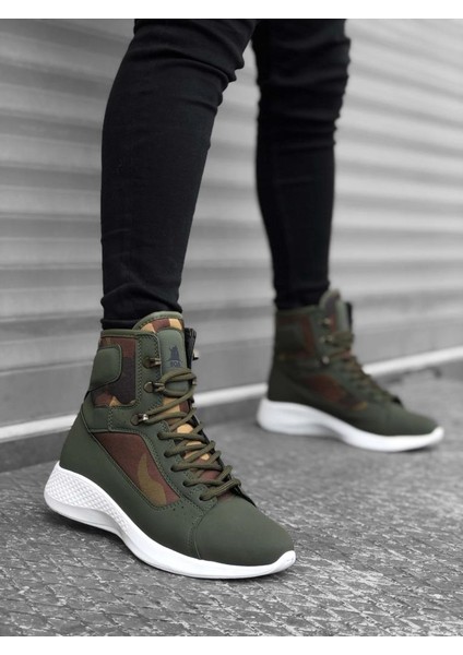 BA0600 Bağcıklı Haki Kamuflaj Kısa Boksör Unisex Spor Postal Bot