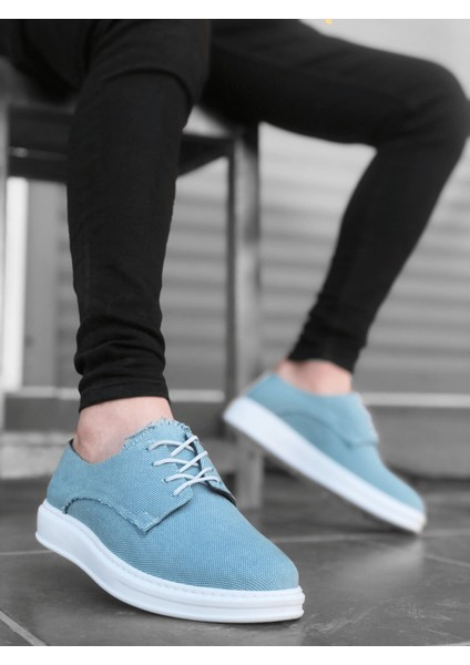 BA0003 Bağcıklı Klasik Spor Keten Turkuaz Yüksek Taban Casual Erkek Ayakkabı fiyatları