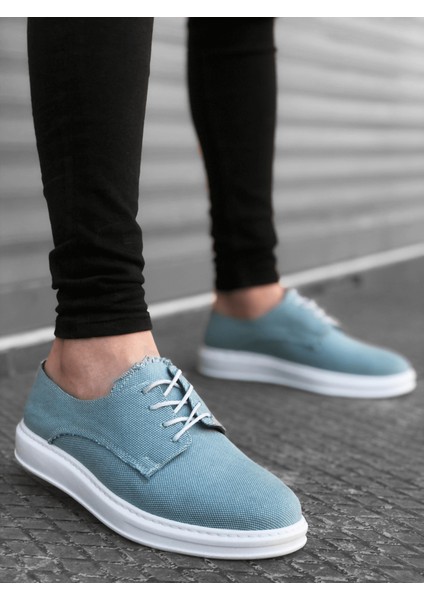 BA0003 Bağcıklı Klasik Spor Keten Turkuaz Yüksek Taban Casual Erkek Ayakkabı modelleri