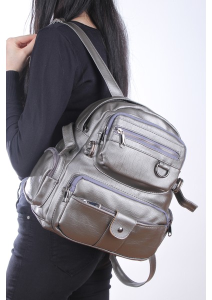 JN-501 Yerli Yıkama Deri Kadın Sırt Çanta Bayan Çanta