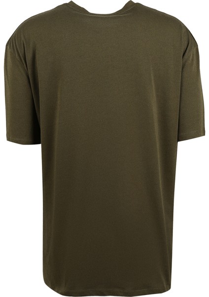Bisiklet Yaka Baskılı Haki Erkek T-Shirt TC9010BASIC