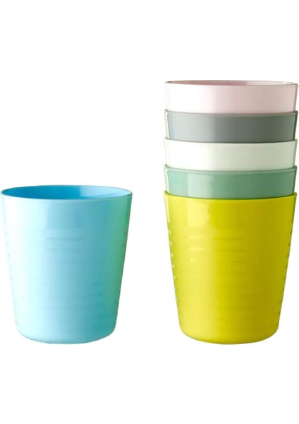 Ikea Kalas 004 613.79 Çocuk Plastik Kupa Pastel Çok Renkli 17 cm (6'lı Paket)