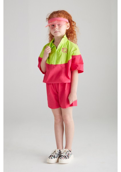 Kız Çocuk Paraşüt Ikili Şortlu Spor Takım - Fuşya&neon fiyatları