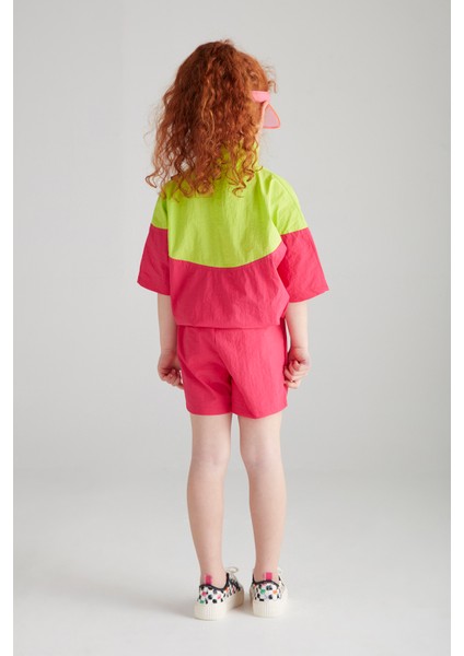 Kız Çocuk Paraşüt Ikili Şortlu Spor Takım - Fuşya&neon fırsatları