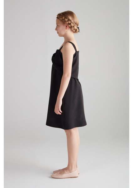 Kız Çocuk Fiyonk Elbise (Double) - Siyah modelleri