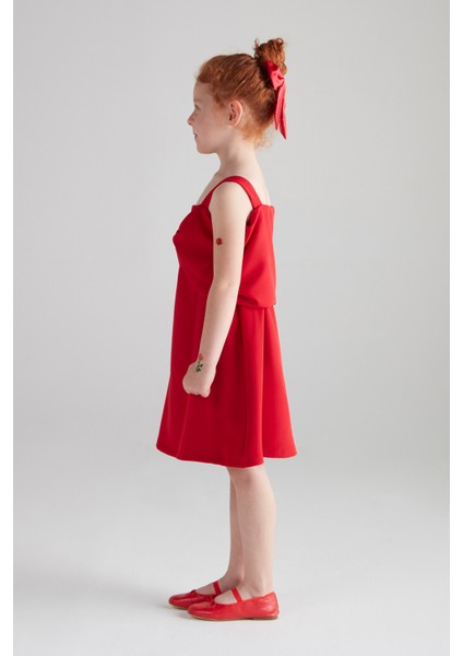 Kız Çocuk Fiyonk Elbise (Double) - Kırmızı fiyatları