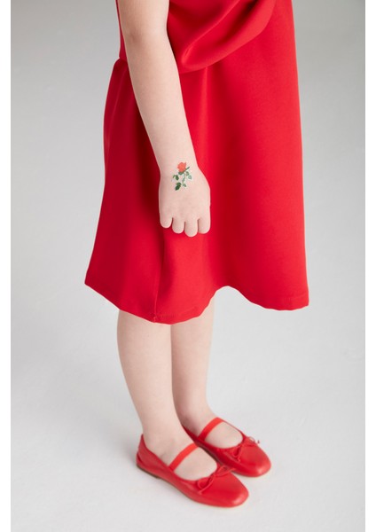 Kız Çocuk Fiyonk Elbise (Double) - Kırmızı indirimleri