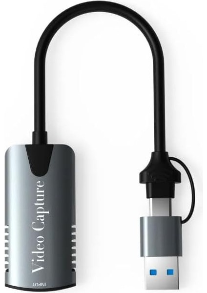 Coverzone Type-C To USB Video Capture Yakalama Kartı 2 in 1