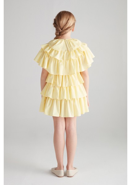 Kız Çocuk Fırfırlı Elbise - Sarı modelleri