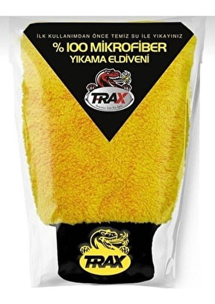 Oto ve Ev Yıkama ve Cila Eldiveni Mikrofiber Araç Yıkama Eldiveni Sarı
