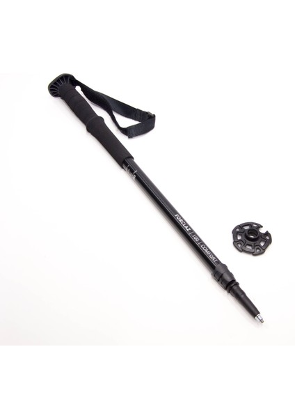 Outdoor Ayarlanabilir Baton - Siyah Push Pin Düğmeli Ayar Sistemi 110/115/120/125/130 cm Meridyendukkan Forclaz