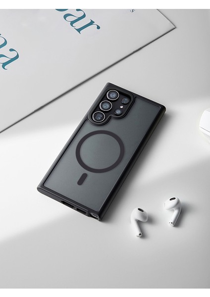 MTK Moveteck Galaxy S23 Ultra Kılıf Mat Magsafe Wireless Şarj Destekli Hassas Butonlu Soft Kenarlı Buzlu Çerçeveli Darbe Korumalı fiyatları
