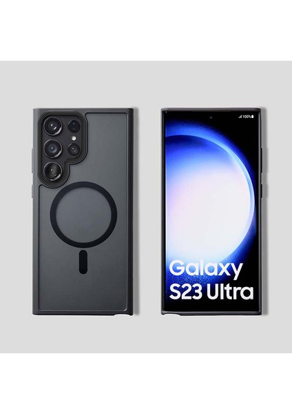 MTK Moveteck Galaxy S23 Ultra Kılıf Mat Magsafe Wireless Şarj Destekli Hassas Butonlu Soft Kenarlı Buzlu Çerçeveli Darbe Korumalı fırsatları