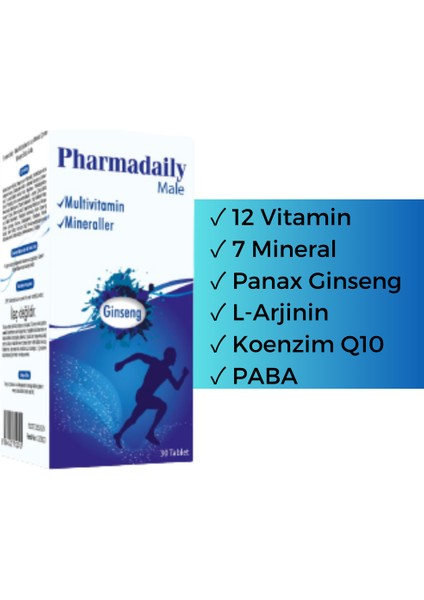 Male 30 Tablet (Erkekler Için Multivitamin ve Mineral Desteği)