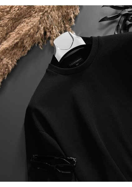 Long Fit Dokulu Basic T-Shirt Siyah fiyatları