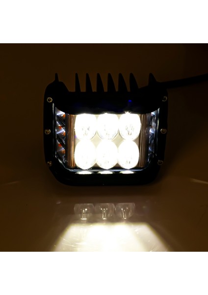 Off Road 12 LED 45 Watt Beyaz Sarı Kare Sis Farı ve Çalışma Lambası 2 Adet