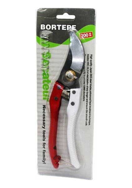 Secateur 200 mm Geniş Ağızlı ve Yedek Yaylı, Orijinal Bağ Makası