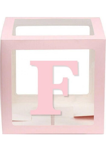 Şeffaf Kutu Harf Pembe F