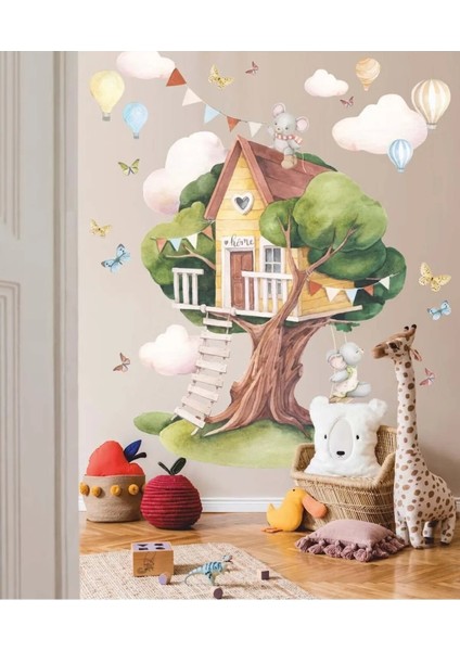 Kt Grup Ağaç Ev Fairy House Özel Tasarım Duvar Sticker