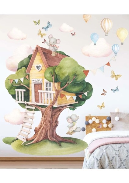 Kt Grup Ağaç Ev Fairy House Özel Tasarım Duvar Sticker