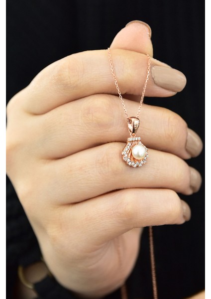 925 Ayar Gümüş Taşlı Inci Kolye