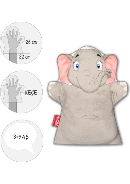 LISINYA247 Fil Vahşi Hayvanlar Keçe El Kukla