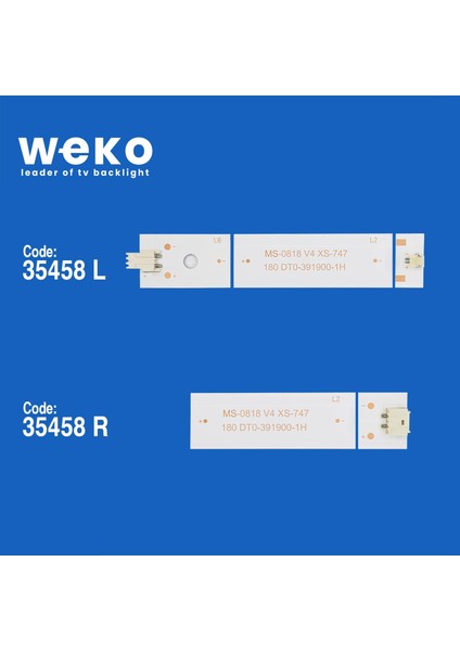 WKSET-5722 35458X4 MS-0818 V5 - A4 102-105LM 3.2-3.4V 0r Wr 4 Adet LED Bar