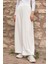 Kadın Beyaz Çimalı Bol Paça Eşofman Altı 2