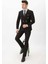 Slim Fit Duz Kruvaze Takım Elbıse Siyah 3