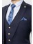 Slim Fit Duz Yeleklı Takım Elbıse Lacivert 1
