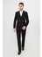 Slim Fit Bırdeye Kruvaze Takım Elbıse Siyah 1