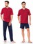 5370 Bordo 3 Lü Pijama Şort Damat Pijama Takım 2