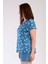 Kadın Vıscon Büyük Beden V Yaka Kısa Kol Şortlu Pijama Takım 2