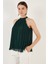 Halter Yaka Kolsuz Piliseli Kadın Bluz 611BZ0220 3