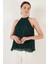 Halter Yaka Kolsuz Piliseli Kadın Bluz 611BZ0220 4
