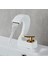 Gold Beyaz Güverte Monte Tek Delik Şelale Havza Banyo Lavabo Musluğu Sıcak ve Soğuk 1