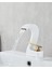 Gold Beyaz Güverte Monte Tek Delik Şelale Havza Banyo Lavabo Musluğu Sıcak ve Soğuk 3