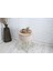 Bianco Metal Ayaklı Sehpalı Puf Altın Bej (Gold Beige) 3