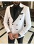 İtalyan kesim slim fit kruvaze ceket pantolon damatlık set beyaz T9212 2