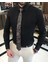 Italyan Stil Slim Fit Saten Pamuk Erkek Kravat Yaka Gömlek Siyah T9422 1
