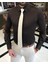 Italyan Stil Slim Fit Saten Pamuk Erkek Kravat Yaka Gömlek Kahverengi T9426 1