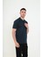 Baba Yakalı Cepli Desenli Model Klasik Kesim T-Shirt 2