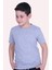 Basic Bisiklet Yaka %100 Pamuk Düz Unisex Çocuk Gri T-shirt 00437 2