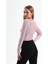 Uzun Kol Önü Lastik Büzgülü Buzi Payet Bluz BLZ34189 Pembe 5