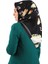 Siyah Floral Twill Ipek Eşarp 2